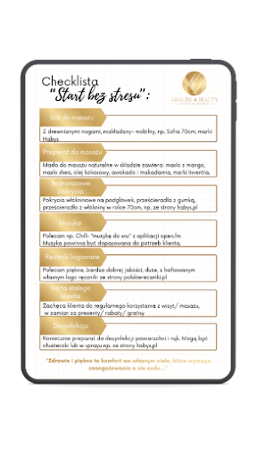 Wizualizacja checklisty Start bez stresu